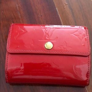 Louis Vuitton red monogram vernis card holder
